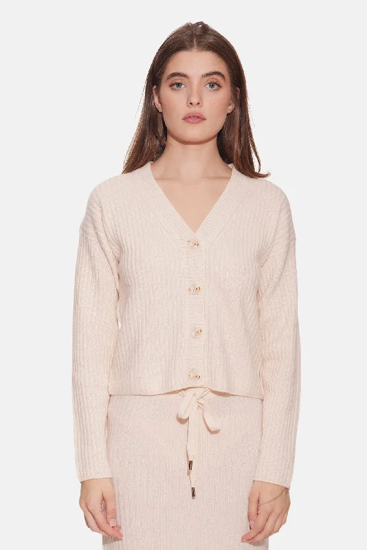 Beatrice Ribbed Cardigan Ricotta