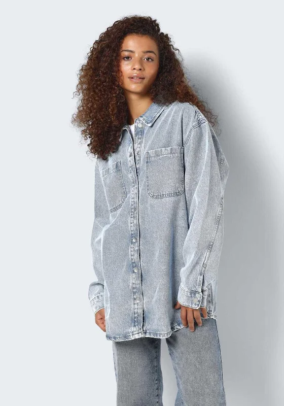 Noisy May Alva Denim Shacket, Light Blue Denim