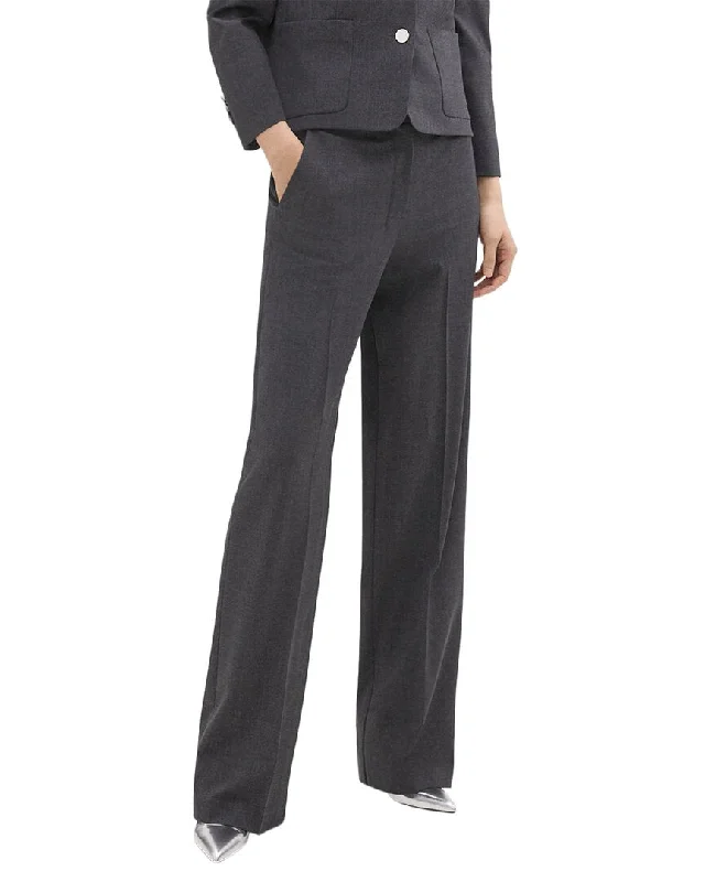 Theory Straight Leg Wool-Blend Pant