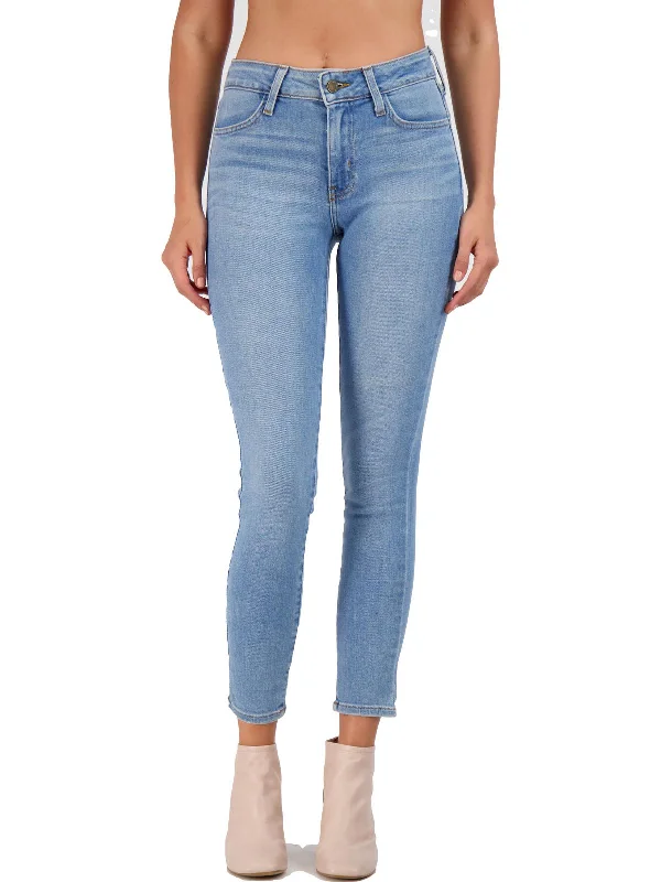 Womens Mid-Rise Skinny Ankle Jeans